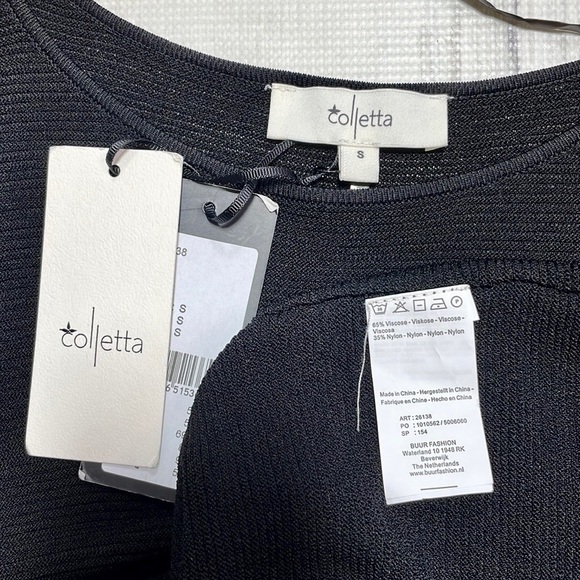 Colletta Dress NWT Black Shift Sweater Knit Size Small - Picture 3 of 12